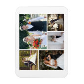 Creëer Uw eigen 5 foto bruiloft collage Magneet (Verticaal)