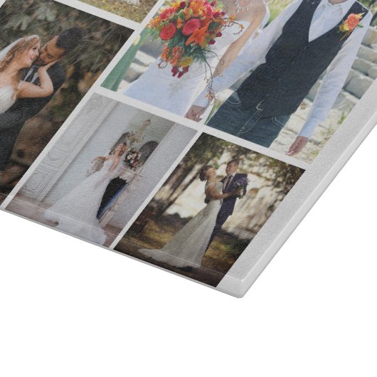 Creëer Uw eigen 5 foto bruiloft collage Snijplank (Hoek)