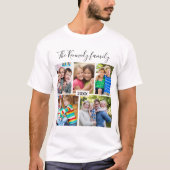 Creëer uw eigen 5 foto collage familie vakantie t-shirt (Voorkant)