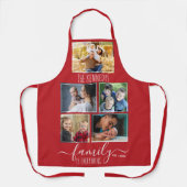 Creëer Uw eigen 5 Foto Collage Family Quote Rot Schort (Voorkant)