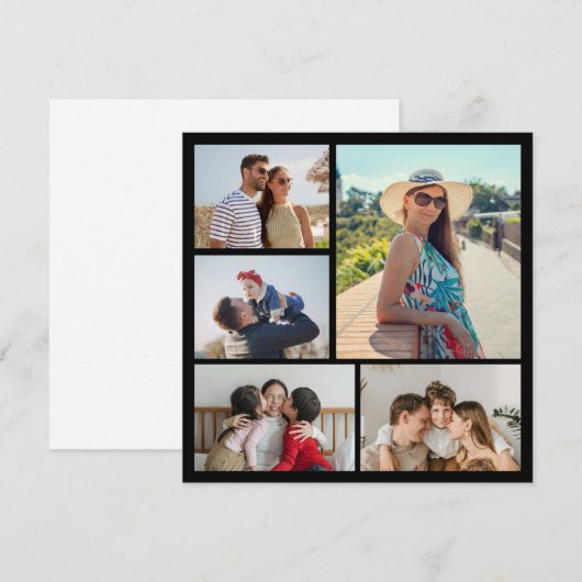 Creëer Uw eigen 5 Foto Collage Flat Kaart (Voorkant / Achterkant)