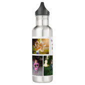 Creëer Uw eigen 5 Foto Collage Kinder Familienaam  Waterfles (Links)