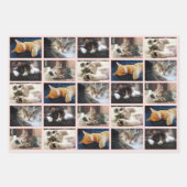 Creëer Uw eigen 5 Foto Collage Pink Border Inpakpapier Vel (Voorkant 2)