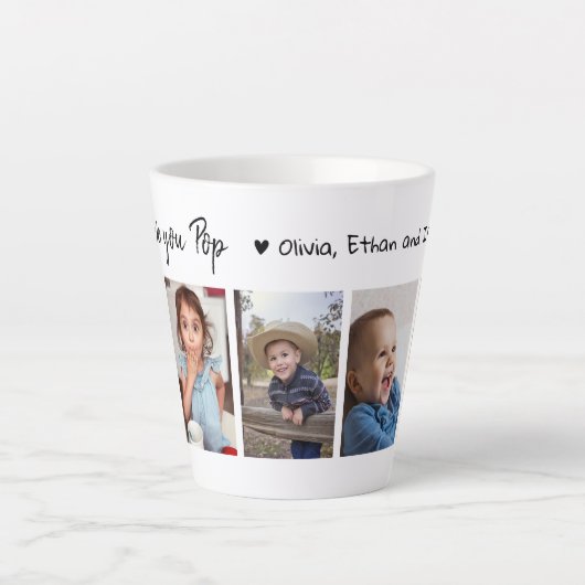 Creëer Uw eigen 5 foto We Love You Pop Latte Mok (Voorkant)