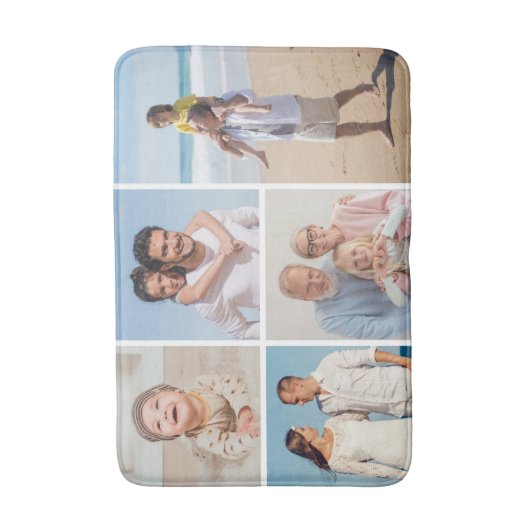 Creëer Uw eigen 5 Fotocollage Badmat (Voorkant Verticaal)