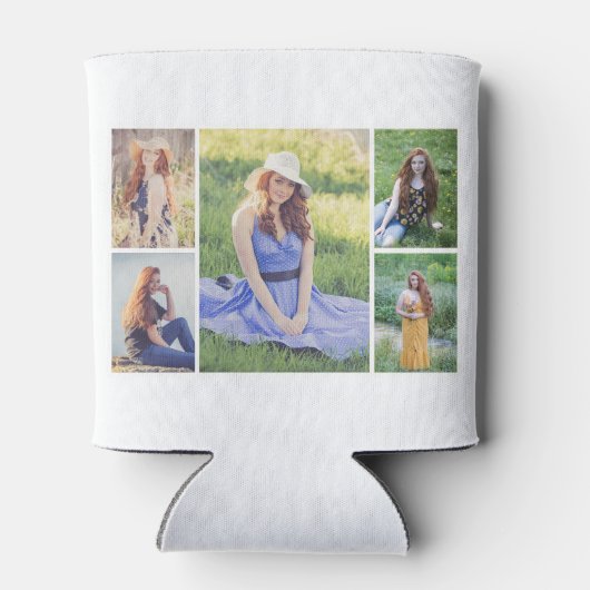 Creëer Uw eigen 5 Fotocollage Blikjeskoeler (Achterkant)