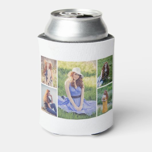 Creëer Uw eigen 5 Fotocollage Blikjeskoeler (Blikje Achterkant)