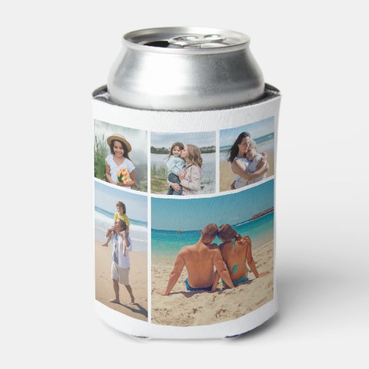 Creëer Uw eigen 5 Fotocollage Blikjeskoeler (Blikje Voorkant)