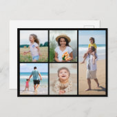 Creëer Uw eigen 5 Fotocollage Briefkaart (Voorkant / Achterkant)