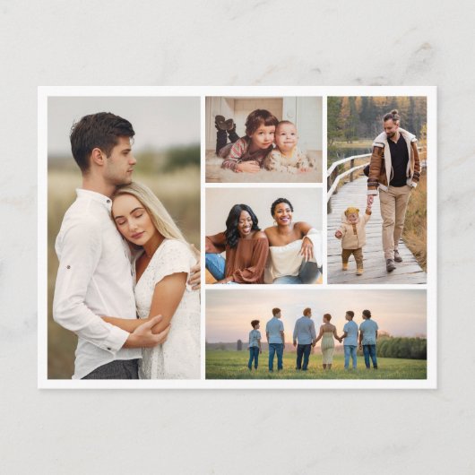 Creëer Uw eigen 5 Fotocollage Briefkaart (Voorkant)