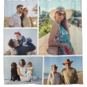 Creëer Uw eigen 5 Fotocollage Douchegordijn (Voorkant)