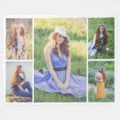 Creëer Uw eigen 5 Fotocollage Fleece Deken (Voorkant (Horizontaal))