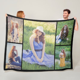 Creëer Uw eigen 5 Fotocollage Fleece Deken