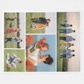 Creëer Uw eigen 5 Fotocollage Fleece Deken (Voorkant (Horizontaal))