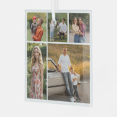 Creëer Uw eigen 5 Fotocollage Glas Ornament (Voorkant links)