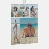 Creëer Uw eigen 5 Fotocollage Glas Ornament (Voorkant Rechts)