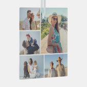 Creëer Uw eigen 5 Fotocollage Glas Ornament (Voorkant Rechts)