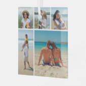 Creëer Uw eigen 5 Fotocollage Glas Ornament (Voorkant links)