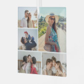 Creëer Uw eigen 5 Fotocollage Glas Ornament (Voorkant links)