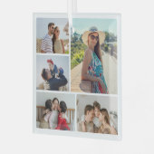 Creëer Uw eigen 5 Fotocollage Glas Ornament (Voorkant links)