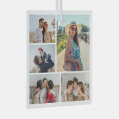 Creëer Uw eigen 5 Fotocollage Glas Ornament (Voorkant Rechts)