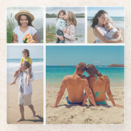 Creëer Uw eigen 5 Fotocollage Glazen Onderzetter