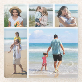 Creëer Uw eigen 5 Fotocollage Glazen Onderzetter