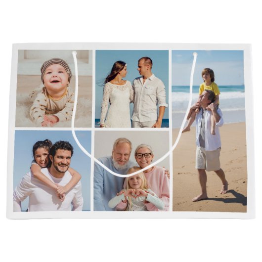 Creëer Uw eigen 5 Fotocollage Groot Cadeauzakje (Voorkant)