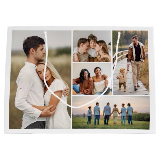 Creëer Uw eigen 5 Fotocollage Groot Cadeauzakje (Voorkant)
