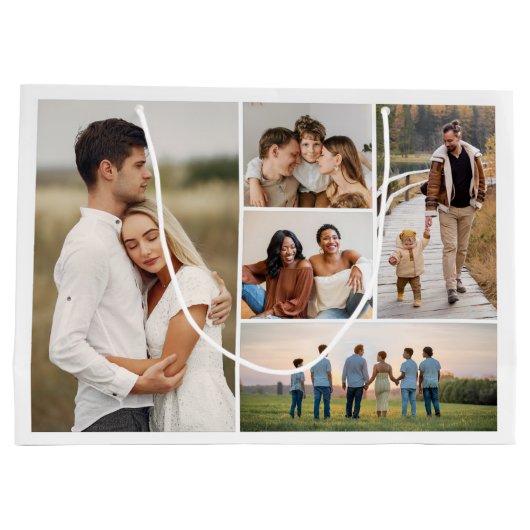 Creëer Uw eigen 5 Fotocollage Groot Cadeauzakje (Achterkant)