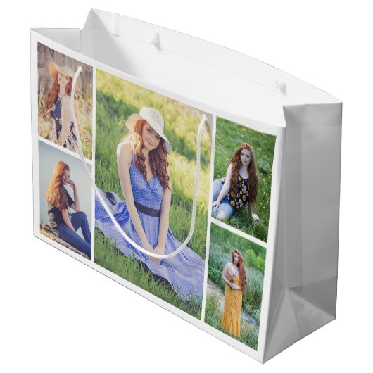 Creëer Uw eigen 5 Fotocollage Groot Cadeauzakje (Achterkant Gekanteld)