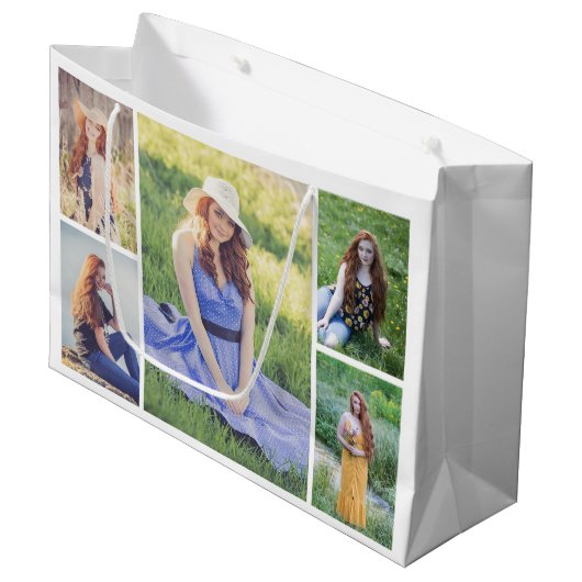 Creëer Uw eigen 5 Fotocollage Groot Cadeauzakje (Voorkant Gekanteld)