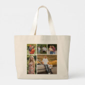 Creëer Uw eigen 5 Fotocollage Grote Tote Bag (Achterkant)