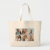 Creëer Uw eigen 5 Fotocollage Grote Tote Bag (Voorkant)