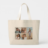 Creëer Uw eigen 5 Fotocollage Grote Tote Bag (Achterkant)