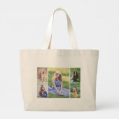 Creëer Uw eigen 5 Fotocollage Grote Tote Bag (Achterkant)