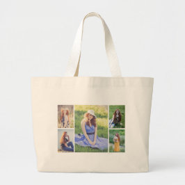 Creëer Uw eigen 5 Fotocollage Grote Tote Bag