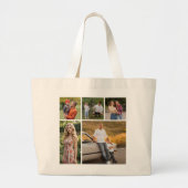 Creëer Uw eigen 5 Fotocollage Grote Tote Bag (Voorkant)