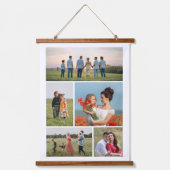 Creëer Uw eigen 5 Fotocollage Hangend Wandkleed (Voorkant)