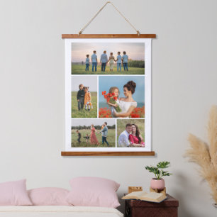 Creëer Uw eigen 5 Fotocollage Hangend Wandkleed