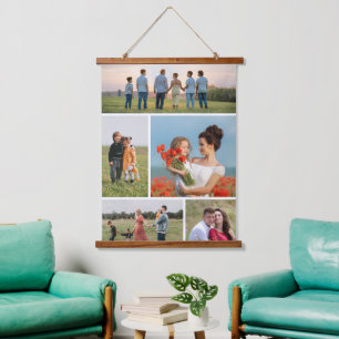 Creëer Uw eigen 5 Fotocollage Hangend Wandkleed