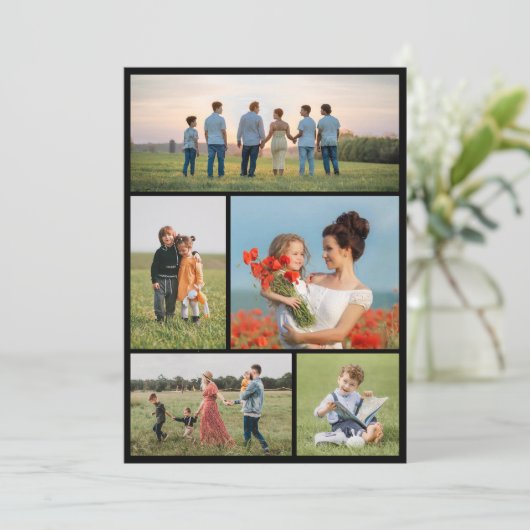 Creëer Uw eigen 5 Fotocollage Kaart (Staand voorkant)
