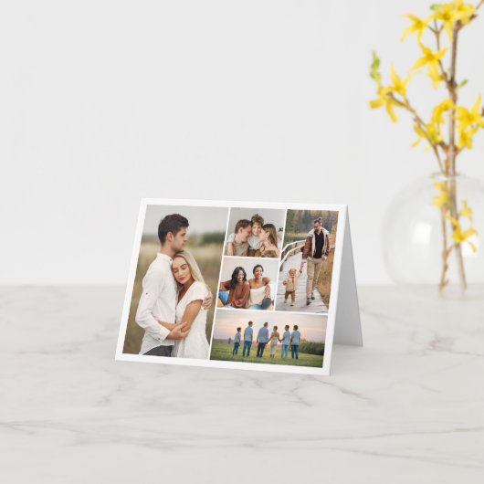 Creëer Uw eigen 5 Fotocollage Kaart (Gele Bloem)