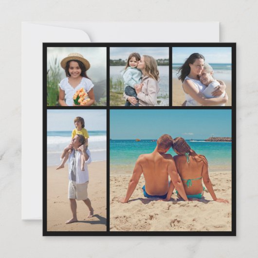 Creëer Uw eigen 5 Fotocollage Kaart (Voorkant)