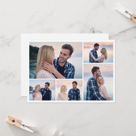 Creëer Uw eigen 5 Fotocollage Kaart (Voorkant / Achterkant in situ)