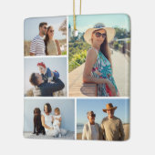 Creëer Uw eigen 5 Fotocollage Keramisch Ornament (Links)