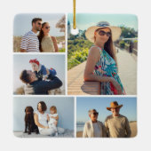 Creëer Uw eigen 5 Fotocollage Keramisch Ornament (Achterkant)