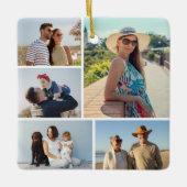 Creëer Uw eigen 5 Fotocollage Keramisch Ornament (Voorkant)
