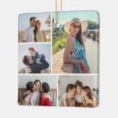 Creëer Uw eigen 5 Fotocollage Keramisch Ornament (Links)
