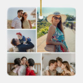 Creëer Uw eigen 5 Fotocollage Keramisch Ornament (Achterkant)